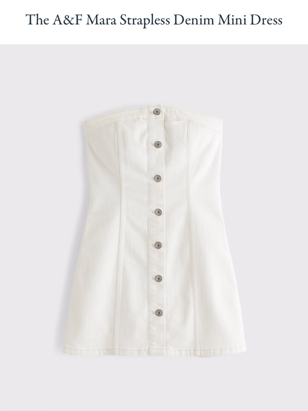 Abercrombie & Fitch White Strapless Button-Front Denim Mini Dress